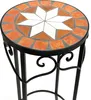 A close-up, slightly angled view of a round mosaic plant stand with a star pattern on top. Produktbild-Vorschau