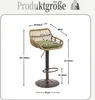 A diagram showing the dimensions of a bar stool. Voir les images du produit