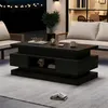 MODFU Couchtisch Schwarz Wohnzimmertisch mit LED und Produktbild-Vorschau 4