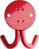 A red metal double hook wall mount. Produktbild-Vorschau