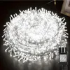 A coiled string of white LED lights with a black power adapter. Anteprima dell’immagine prodotto