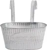 Metall Hängetopf weiß mit 2 Henkel 25 x 13cm - 4 Stück Produktbild-Vorschau 3
