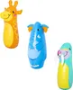 Three inflatable bop bags shaped like animals: a giraffe, an elephant, and a walrus, are displayed against a white background. Produktbild-Vorschau