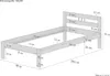 Einzelbett Futonbett 100x200 Kieferbett Massivholz weiß Produktbild-Vorschau 6