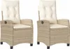 Design Gartensessel mit Kissen 2 Stk. Verstellbar Beige Produktbild-Vorschau 2