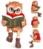 Eulenfigur mit Buch und Brille, lesende Eule als Dekofigur, Produktbild-Vorschau 1
