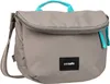 A gray messenger bag with turquoise accents is shown against a white background. Produktbild-Vorschau