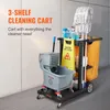 A cleaning cart with various cleaning supplies and tools. Náhľad obrázku produktu