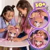 Two girls are playing with a styling head doll. Podgląd zdjęcia produktu