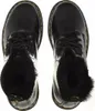 A top-down view of a pair of black Dr. Martens boots with faux fur lining. Náhled obrázku produktu