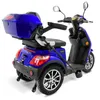 A blue electric trike is shown from a rear-side angle against a white background. Produktbild-Vorschau