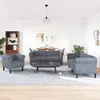 Design 3-tlg. Sofagarnitur Dunkelgrau Samt, Schlafsofas Produktbild-Vorschau 3