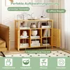 GOPLUS Badezimmerschrank Bambus, Aufbewahrungsschrank mit 2 Produktbild-Vorschau 2
