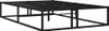 A black metal bed frame is shown against a white background. Náhľad obrázku produktu