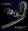 An exploded view diagram of a black wireless headset, highlighting its internal components and features. Podgląd zdjęcia produktu