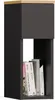 A dark gray nightstand with a wooden top, showing books on the lower shelf. Náhled obrázku produktu