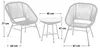 SVITA TULUM Balkon-Möbel 3-tlg. Garten-Möbel Set Produktbild-Vorschau 7