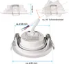 Diagram showing dimensions and features of an LED downlight. Produktbild-Vorschau
