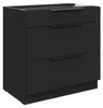 Küchen Unterschrank 80 cm SIENA Schwarz Vollauszug Produktbild-Vorschau 1