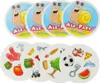 A collage of circular game cards, some featuring a cartoon snail character and text, others featuring various objects. Voir les images du produit