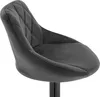 A close-up view of a dark gray velvet bar stool. Voir les images du produit