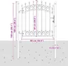 vidaXL Brama ogrodzeniowa z kolcami stalowymi 100x100 cm Podgląd zdjęcia produktu 4