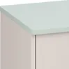 A close-up view of the corner of a piece of furniture, showing the top surface and a side panel. Anteprima dell’immagine prodotto