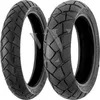 Two motorcycle tires are displayed side-by-side against a white background. Produktbild-Vorschau