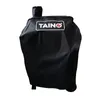 A black grill cover with a white logo on it, shown from the front. Produktbild-Vorschau
