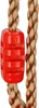 A close-up view of a red plastic component attached to a braided rope. Produktbild-Vorschau