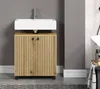A bathroom vanity with a sink and faucet. Produktbild-Vorschau