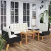 vidaXL 4-tlg. Garten-Lounge-Set mit Kissen Poly Produktbild-Vorschau 2