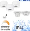 A collage of product images and marketing graphics for LED spots. Produktbild-Vorschau