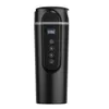 A black electric travel mug with a digital display and control buttons. Podgląd zdjęcia produktu