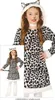 A young girl wearing a leopard costume with a hood and tail. Produktbild-Vorschau