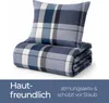 Feinbiber Bettwäsche Blau (Kariert) 2-teilig 155x220/80x80 Produktbild-Vorschau 4