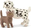 A toy Dalmatian puppy and a toy brown kitten are shown together against a white background. Podgląd zdjęcia produktu