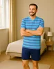 KB Herren Schlafanzug kurz Shorty Pyjama T-Shirt 100% Produktbild-Vorschau 2