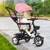 4 in 1 Dreirad,Kinderdreirad mit Sonnendach Kinderwagen Produktbild-Vorschau 1