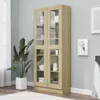 VidaXL 802771, Eiche, Holz, Holz, Glas, Holz, 825 mm, 305 Produktbild-Vorschau 2