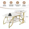 INONEFT Couchtisch 2er Set, Moderne Wohnzimmertisch mit Produktbild-Vorschau 6