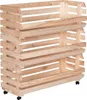 STOLMAK Obstkiste aus Holz mit Rollen – 3 Etagen – 77x79x30 Produktbild-Vorschau 5