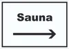 Sauna Schild mit Text und Richtungspfeil rechts Erholung Produktbild-Vorschau 1