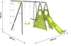 Portique de jeu métal avec toboggan "Dany"- 5 agrès - Vert Voir les images du produit 3