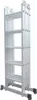A silver aluminum multi-functional ladder is shown standing upright against a white background. Anteprima dell’immagine prodotto