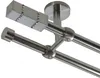 Gardinenstange Set Edelstahl Look Metall Ø 16mm Produktbild-Vorschau 1