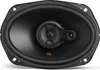 A studio shot of a black oval car speaker. Podgląd zdjęcia produktu