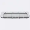 A close-up, straight-on view of a gray plastic accessory for a robot vacuum cleaner. Produktbild-Vorschau