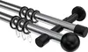 Interdeco Gardinenstange / Vorhangstange Chrom / Schwarz, Produktbild-Vorschau 1