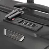 Close-up of a black suitcase lock and brand logo. Produktbild-Vorschau